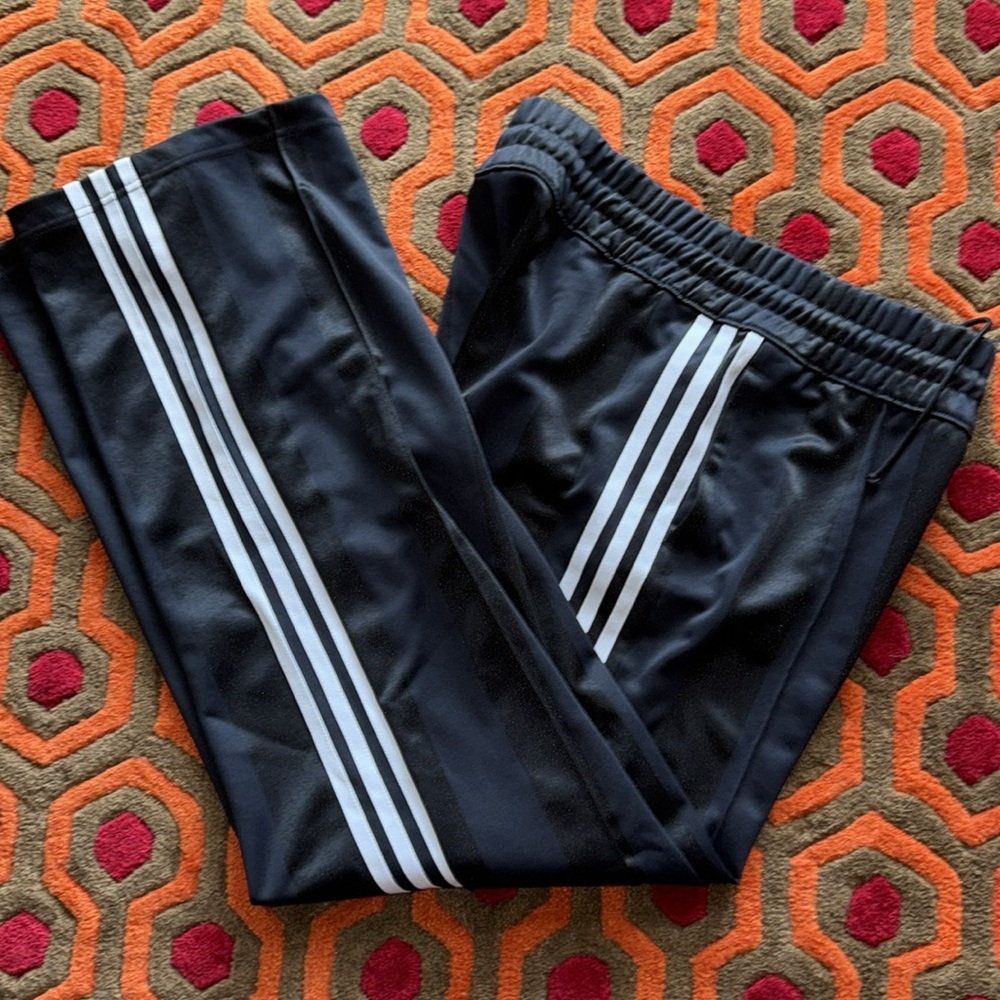 Adidas Black Sweatpants with Classic Stripes Women's Medium UK 14